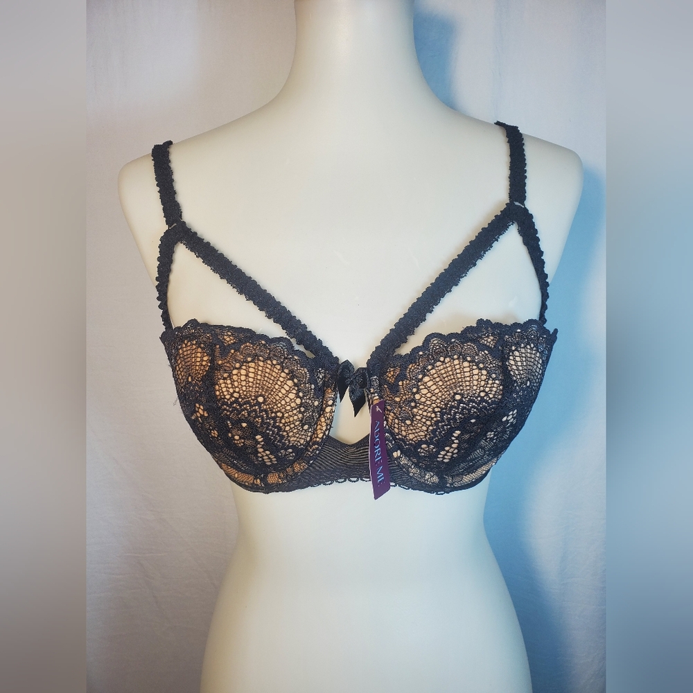 NWT Women’s Adore Me Jet Black Push Up Bra Size 34C